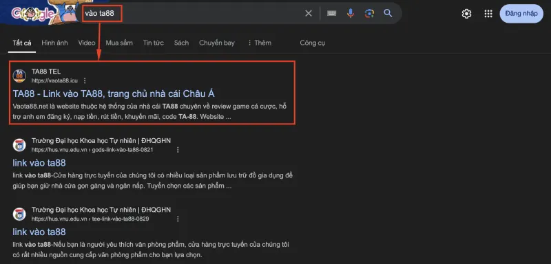 ta88 trên google